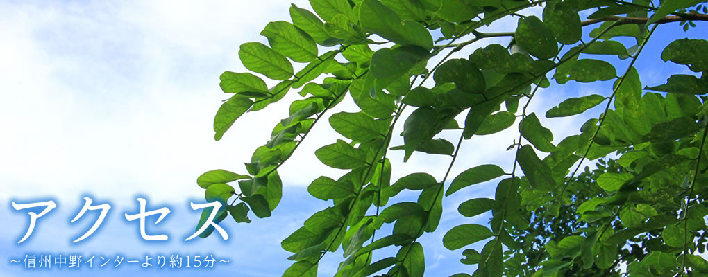 アクセス　～信州中野インターより約15分～