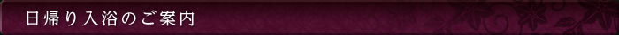 日帰り入浴のご案内